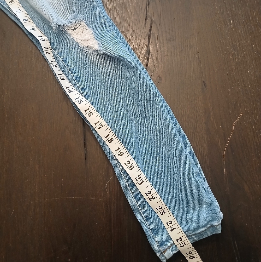 Distressed Women’s High Rise Light Blue Ankle Skinny Jeans STS BLUE Size: 25 - Picture 6 of 8